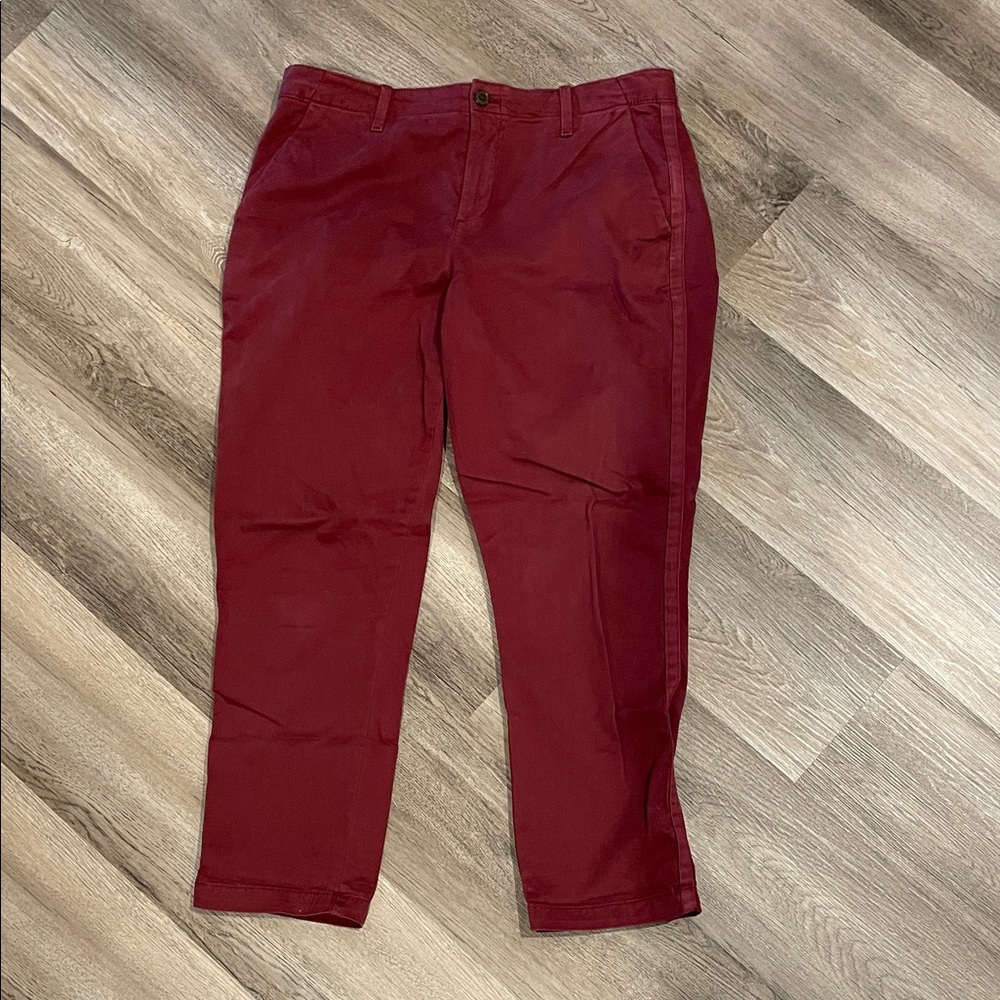 Gap Girlfriend Chino Pants. Maroon Size 12